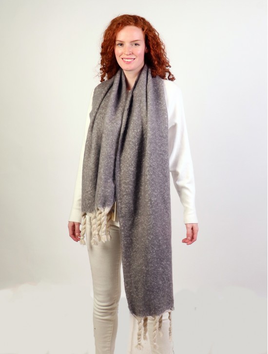 Solid Blanket Scarf W/ Twisted Tassels